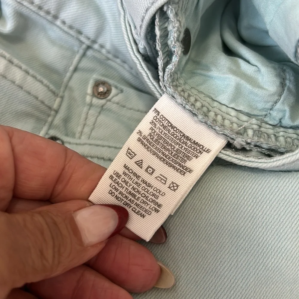 Free People Sky Blue Raw Hem Flare Jeans - Picture 5 of 6